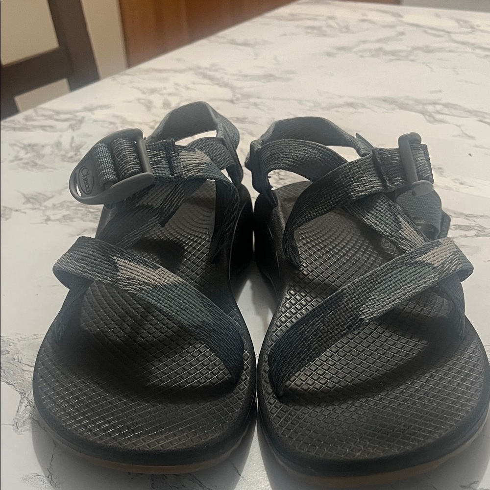 Chaco Black and Gray Strappy Sandals